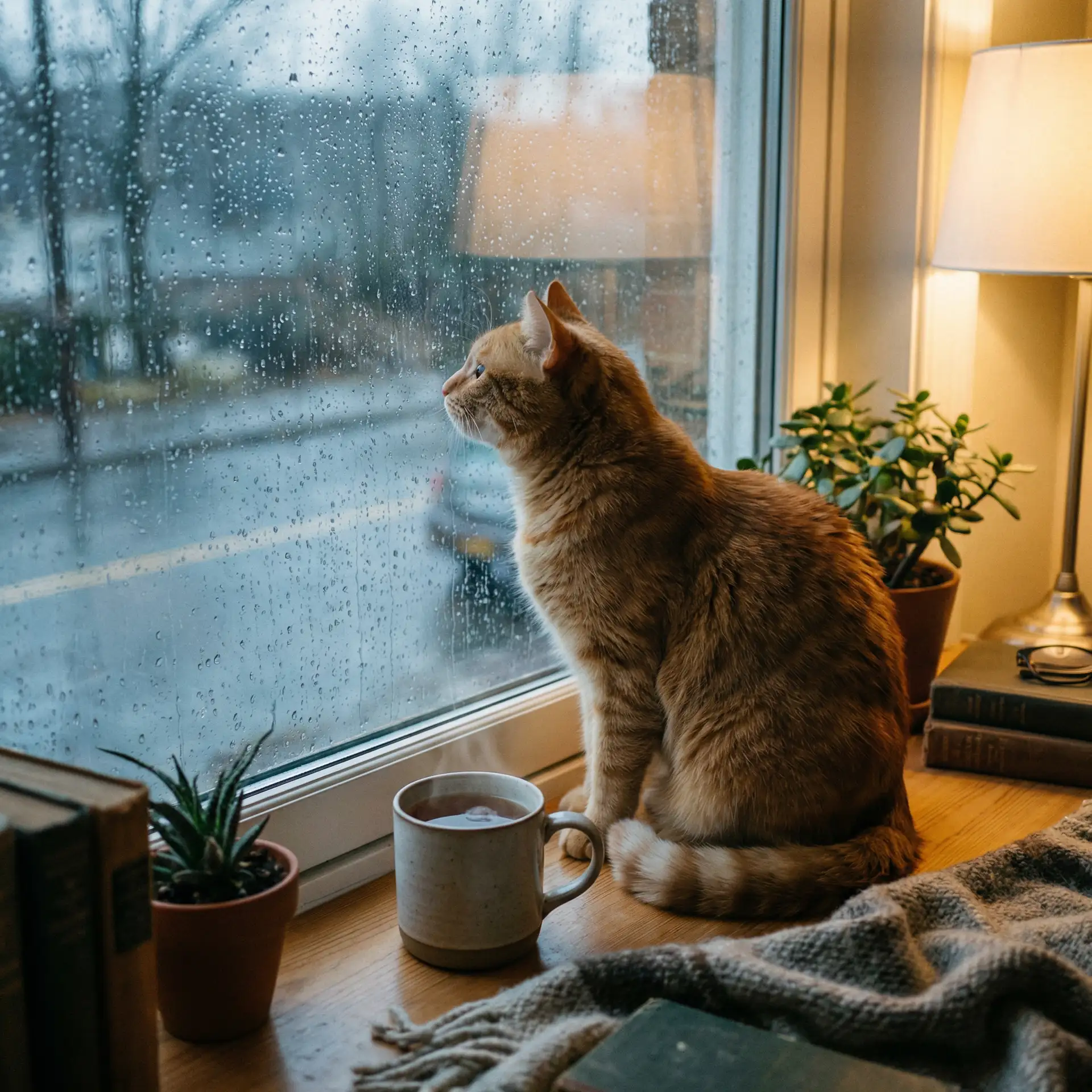 猫咪望着窗外的雨 - 斗罗大陆190